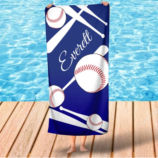 Baseball Player Beach Towel, Baseball Lover Gifts, Gift For Baseball Mom, Baseball Coach Gift, Baseball Team Towel, Sports Gifts Him