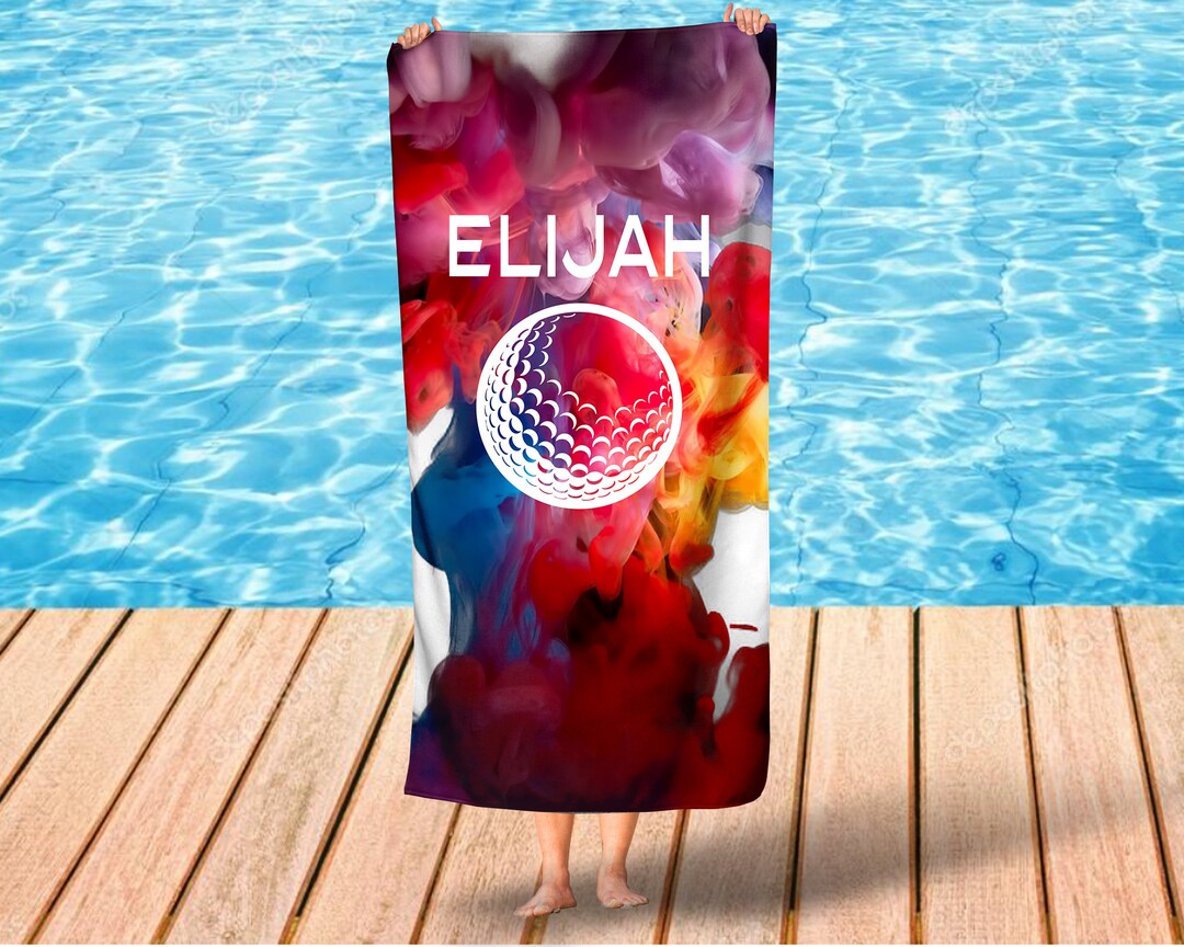 BULK SALE Personalized Tie Dye Beach Towel,sublimated Golf Tie Dye