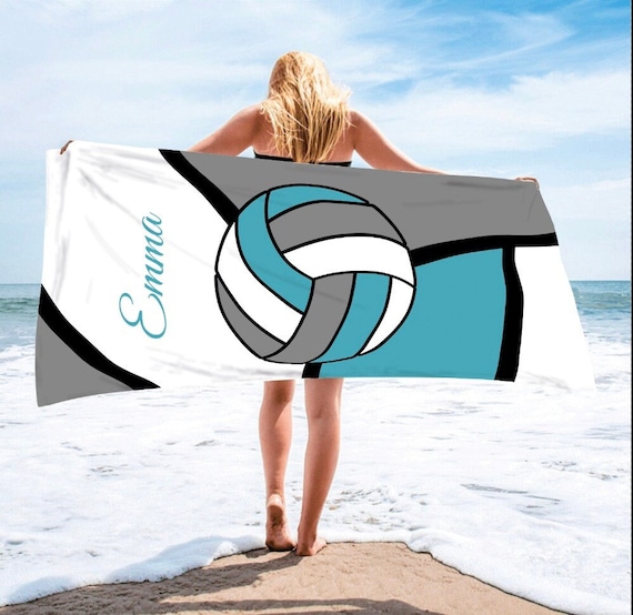 Custom Volleyball Team Towel, Personalized Team Gift, Graduation Gift, Sport Beach Towel, Custom Pool Towel, Birthday Gift, Vacation Gift