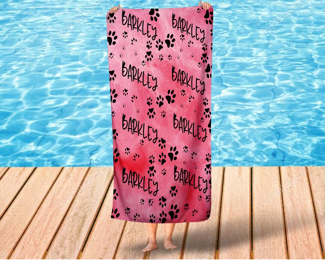Custom Beach Towel, Personalized Pet Beach Towel With Pet Name,pet Name