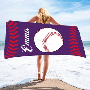 Baseball Player Beach Towel, Baseball Lover Gifts, Gift For Baseball Mom, Baseball Coach Gift, Baseball Team Towel, Sports Gifts Him
