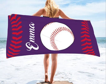 Baseball Player Beach Towel, Baseball Lover Gifts, Gift For Baseball Mom, Baseball Coach Gift, Baseball Team Towel, Sports Gifts Him