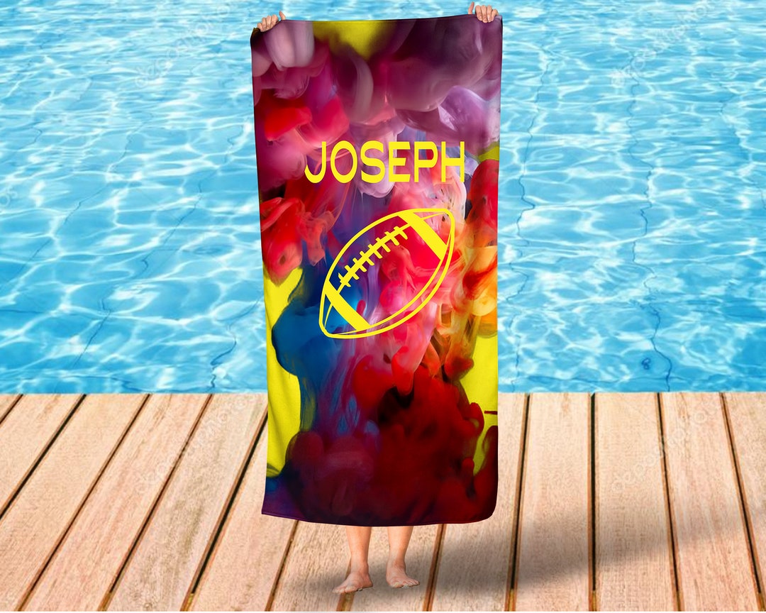 BULK SALE Personalized Tie Dye Beach Towel,sublimated Football Tie Dye