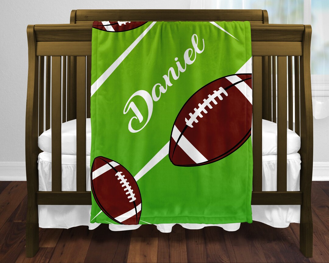 Personalized Football Blanket With Your Name, Sports Gift, Football