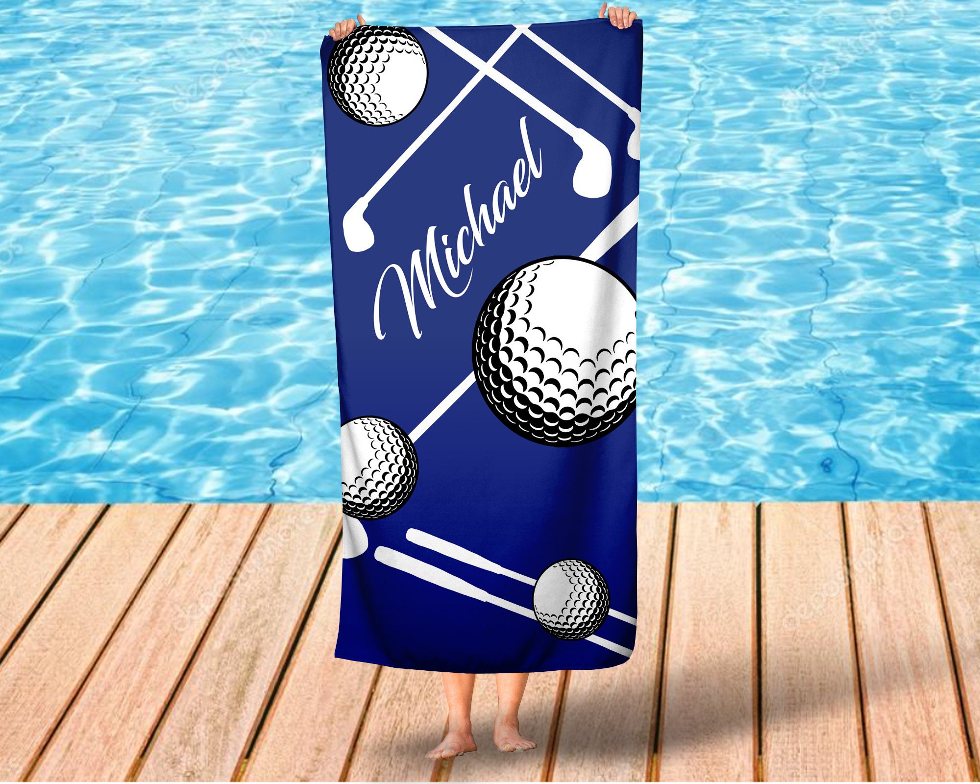  Personalized Custom Golf Towel - Add Your Embroidered Monogram  - Trifold Golf Towels with Center Loop and Carabiner Clip, Hook : Sports &  Outdoors