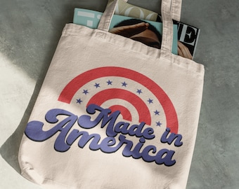 USA Flag Totes, 4th July Party Gift Totes, USA Tote Bag, 4th of July Bag, Happy 4th of July Tote Bag, Patriotic Gift Tote Bag. Canvas Tote