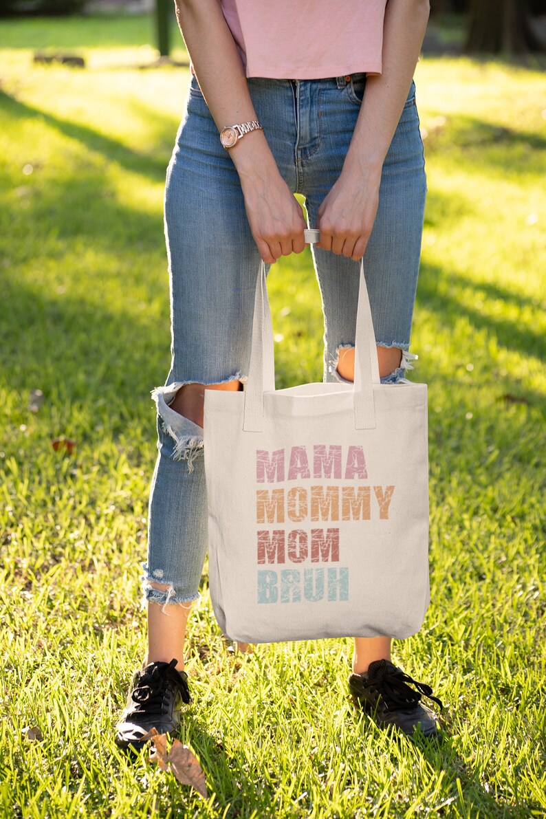 Cute Mama Mommy Mom Bruh Tote,mom tote bag, Grocery Bag,Eco Friendly Shopping Tote Bag,Mothers Day Tote Bag,Mothers Day Gift,Mom's Beach Bag bild 3