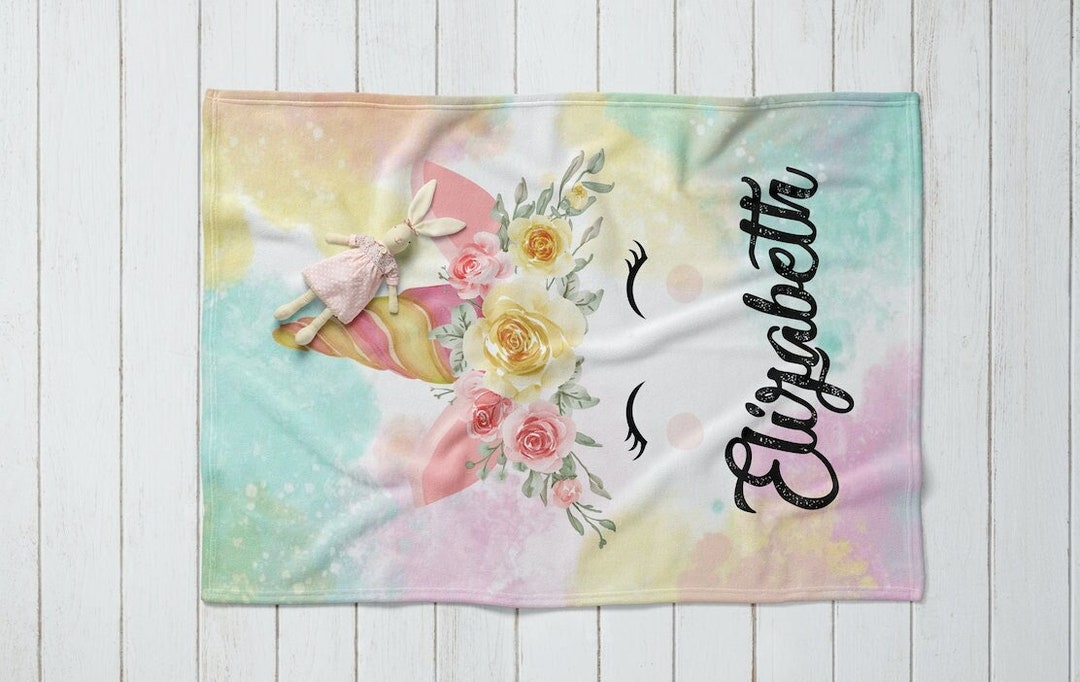 Unicorn Blanket ,baby Girl Blanket ,personalized Baby Blanket, Baby