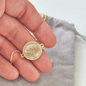 Tree of life bracelet, tree of life beaded charm bracelet, gold tree of life bracelet, handmade pearl bracelet, nature bracelet adjustable