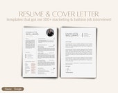 Winner Aesthetic Resume Template, Minimal Classy CV & Cover Letter for marketing or fashion, Google, Canva