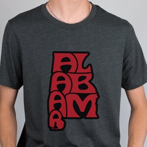 Alabama Shirt, State Shirt, Alabama, Retro Letters, Bubble Letters, State Outline, State Map, State Pride, Alabama Pride