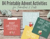 Printable Kids Advent Activity for Families, DIY Kids Advent Calendar, Christmas Countdown Calendar Activities, Instant Download