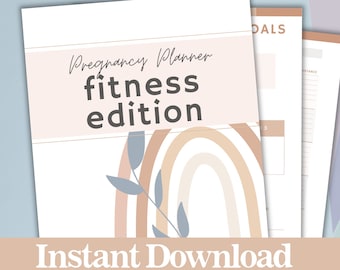 Fitness Planner for Pregnant Moms, Printable Workout Plan for First Time and Expecting Moms, Weight and Workout Tracker, 10 pages