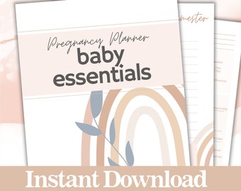 Baby Checklists for Pregnant Moms, Printable Hospital Bag and Registry Checklist for First Time and Expecting Parents, Trimester To-Do List