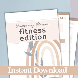 Fitness Planner for Pregnant Moms, Printable Workout Plan for First Time and Expecting Moms, Weight and Workout Tracker, 10 pages