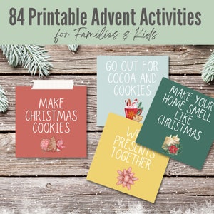 Printable Kids Advent Activity for Families, DIY Kids Advent Calendar, Christmas Countdown Calendar Activities, Instant Download