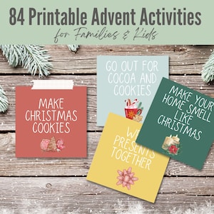 Printable Kids Advent Activity for Families, DIY Kids Advent Calendar, Christmas Countdown Calendar Activities, Instant Download