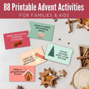 Printable Advent Activity for Kids and Families, DIY Kids Advent Calendar, Christmas Countdown Calendar, Instant Download