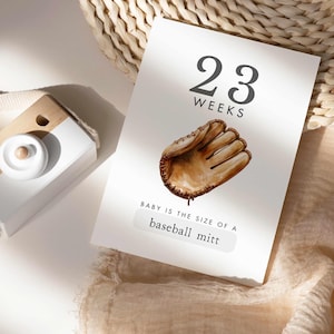 Cartes imprimables d'étape importante de la grossesse, suivi de la taille de bébé, accessoire photo drôle de ventre de bébé, cadeau pour maman ou papa enceinte, téléchargement immédiat