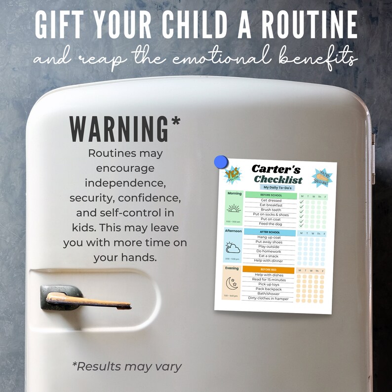 Kids Morning Routine Chart