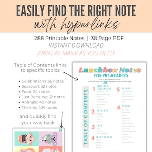 Printable Lunchbox Notes for Preschool and Kindergarten Boys and Girls ...