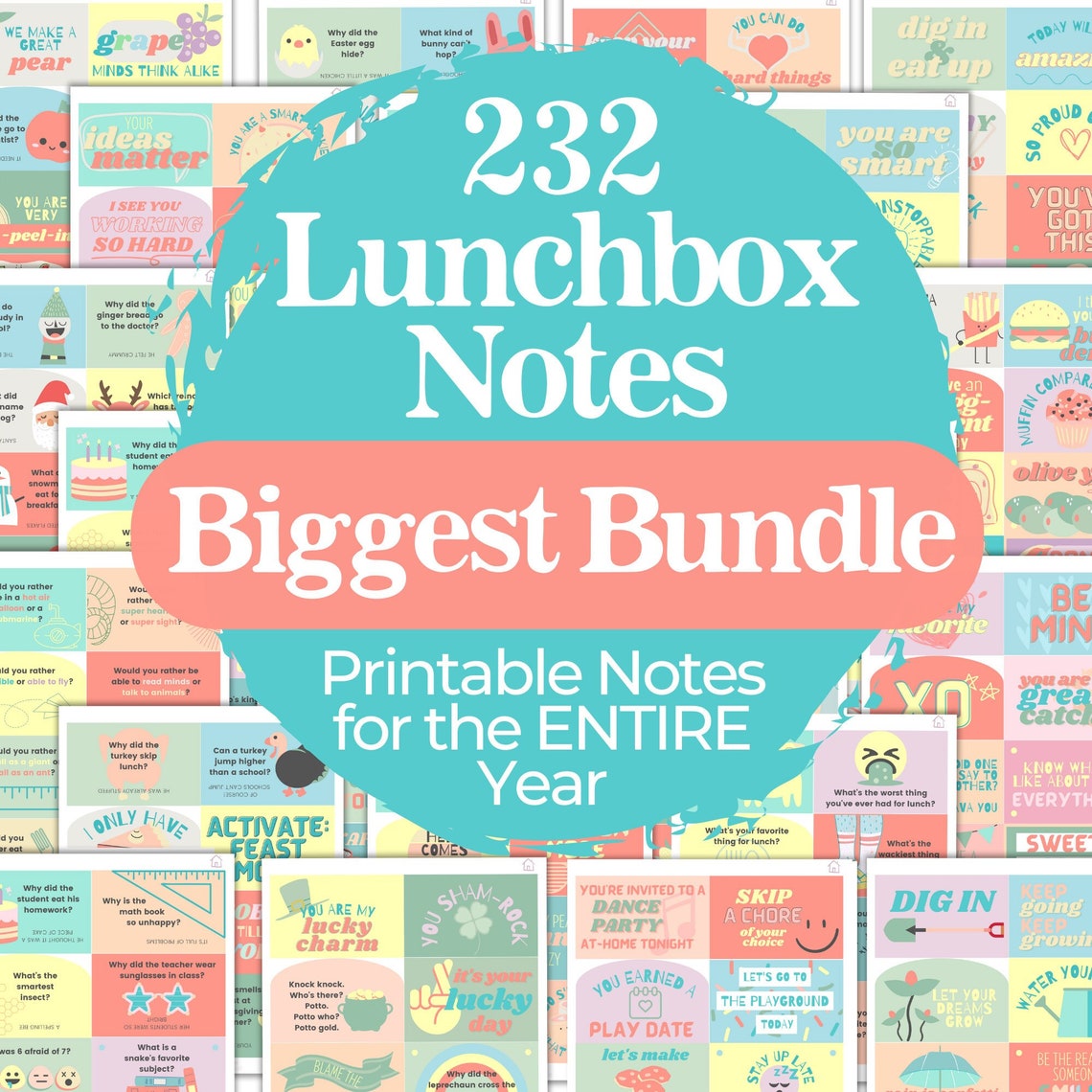 Printable Lunchbox Notes for Boys and Girls, Positive Affirmations and ...