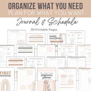 Printable pregnancy planner from Marker Moments featuring calendar and journaling pages