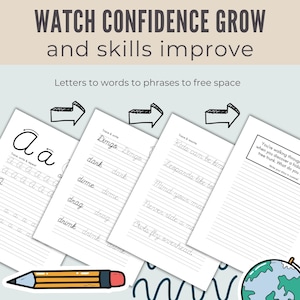 Printable Cursive handwriting workbook for kids by Marker Moments