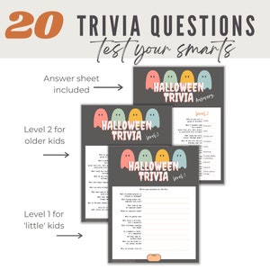 Halloween trivia game from marker moments