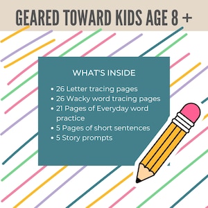 Printable Cursive handwriting workbook for kids by Marker Moments