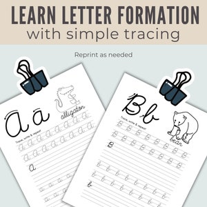 Printable Cursive handwriting workbook for kids by Marker Moments