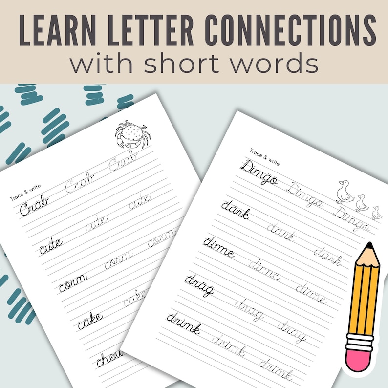 Cursive Handwriting Practice Worksheets for Kids, Printable Cursive ...