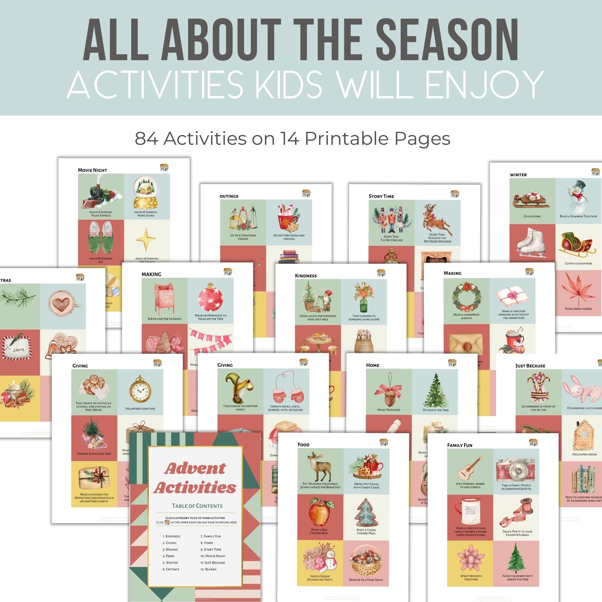 Printable Advent Activity for Kids and Families, DIY Kids Advent ...