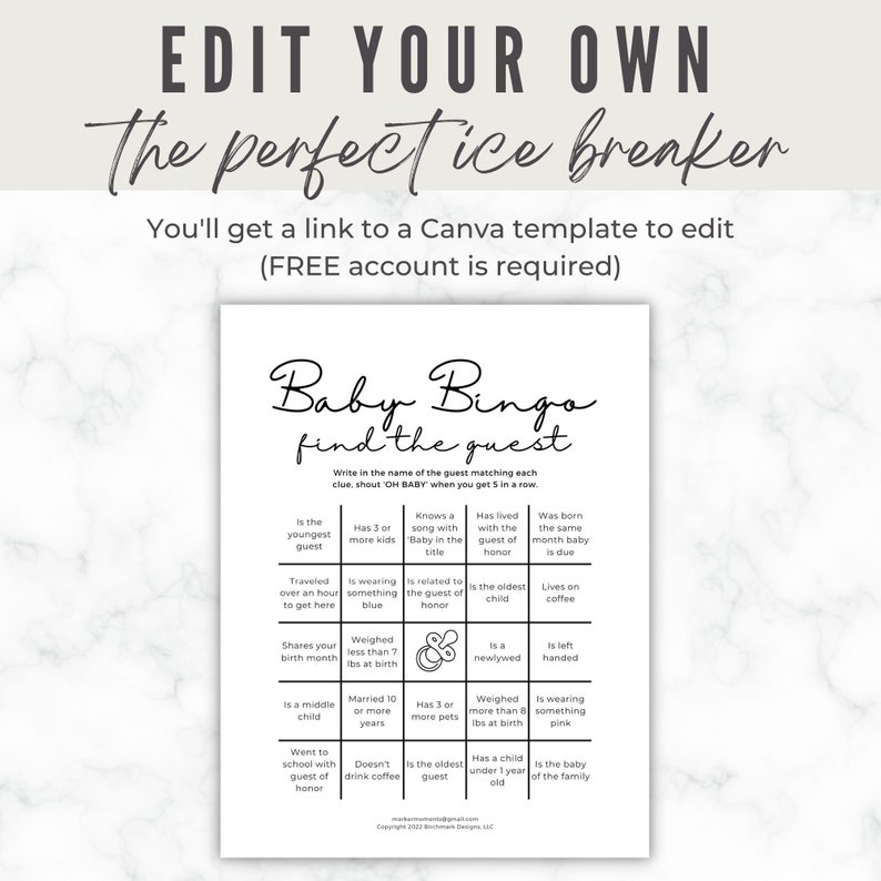 Printable Baby Shower Bingo, Find the Guest Baby Sprinkle Games, Gender