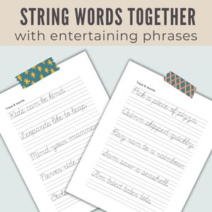 Printable Cursive handwriting workbook for kids by Marker Moments