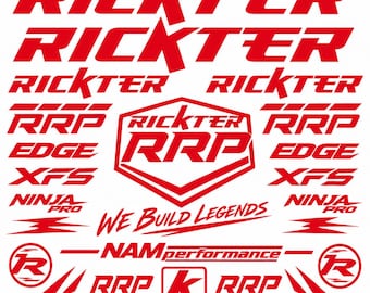 Stickerset Rickter RRP-stijl opstaande jetski | Freeride / freestyle romp graphics NAM Performance 12"x12"