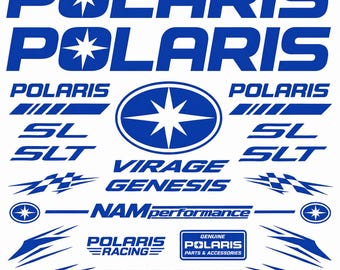 Polaris-stickerset jetski | Polaris SL / SLT / Virage / Genesis Style Graphics NAM Performance 12"x12"
