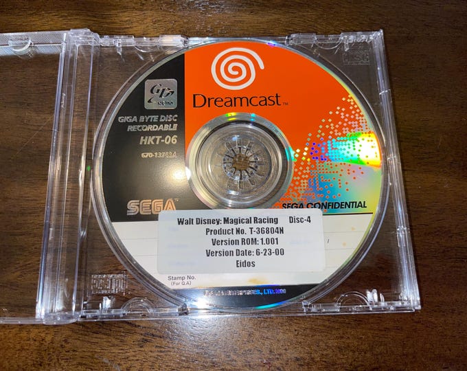 Walt Disney World Quest: Magical Racing Tour – Sega Dreamcast Prototype GD-R (6/23/2000 Build) • HKT-06 Dev Disc • Sega Confidential