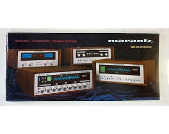 Couleur du livret du catalogue des systèmes d'enceintes vintage Marantz Receiver