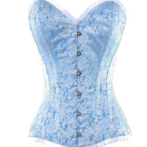 Baby Blue Lace Corset Top, Y2k Top, Steel Boned Corset 