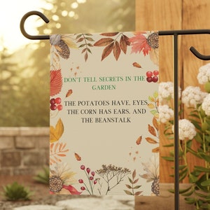 Funny Garden Flag: Fall Leaves, Vegetable Pun - Home Decor