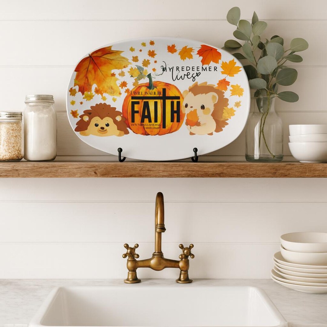 Fall Theme Bible Verse Serving Platter: Hedgehog Autumn Decor - Etsy