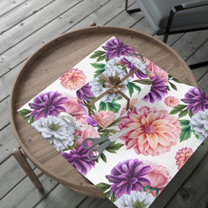 Floral Gift Wrapping Paper: Pink, Blue, & Purple Flowers