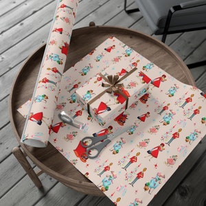 Retro Christmas Wrapping Paper: 1950s Diamond Starburst, MCM Holiday