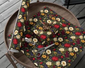 Elegant Rose Trio Wrapping Paper: Floral Gift Wrap