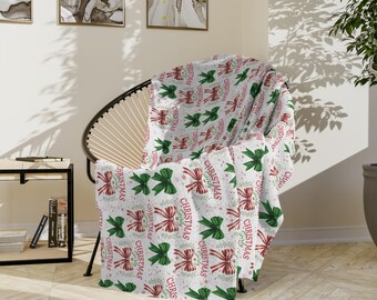 Girly Christmas Minky Blanket: Soft & Cozy Holiday Throw