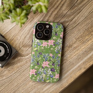 Lily Floral Phone Case: Purple Pink Spring Design