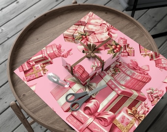 Pink Present Wrapping Paper: Blushing Surprise Design