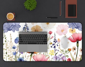 Watercolor Floral Desk Pad: Blooms Bookshelf Design