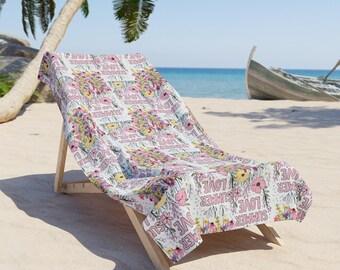 Floral Beach Towel: Summer Love Wildflower Design